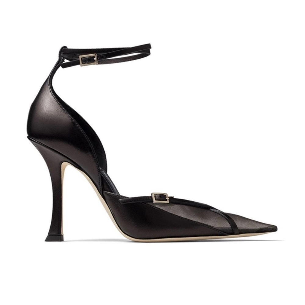 Jimmy Choo x Mugler Black Strap Pumps